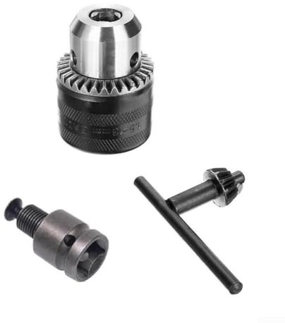 Drill Chuck 1.5-13mm Keyless 3 Jaw Quick Change Adapter For Cordless Screwdriver Convert To Drill Grinder With Square Converter For Hand Tools Rotary Accessories(Chuck Square)