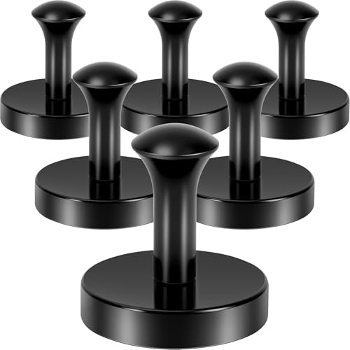 Neosmuk Magnethaken für Kränze, 30kg 6er-Pack Extra Starke Schwarz Haken, Tragkraft, für Kränze, Kreuzfahrtkabinen, Mäntel, Schlüssel & Ordnung | Starker Magnetischer Kleider- und Kranzhaken für Metalltüren, Taschen, Handtücher, Strümpfe und Kreuzfahrtkabinen