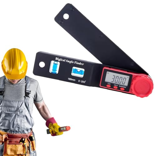 Transportador digital | Pantalla LED Herramienta de Transportador de Carpintería 0-200 grados | Herramienta de medición digital multifuncional de ángulo para dibujar