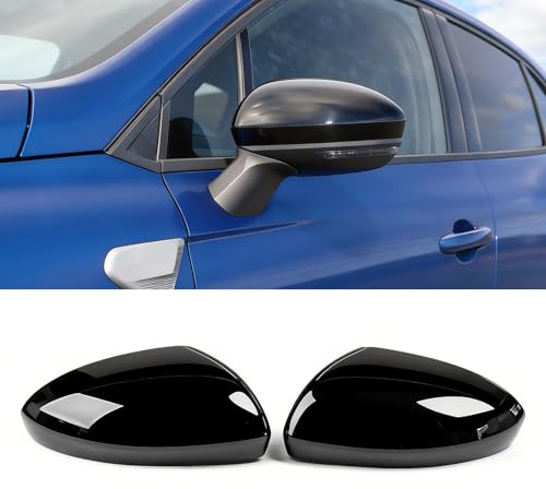 TTCR-II 2PCS Calotte Specchietti Compatibile con Renault Clio MK5 2019-2025 | Sinistra+Destra Calotta Specchietto Clio 5 Tappi Specchietti per Renault Copri Specchietto 963738293R 963749543R-Nero