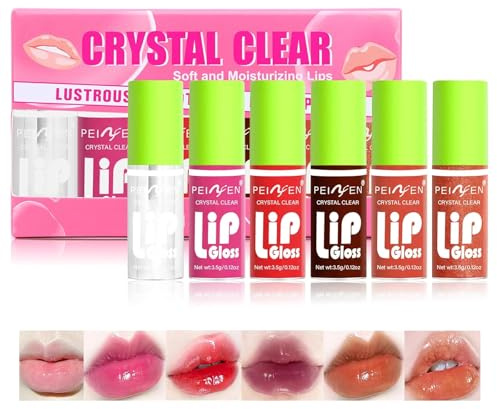 Coffret De 6 Pièces Coffret Gloss, Brillant à Lèvres Ensemble Idéal Pour Les Lèvres Sèches Et Gercées : Baume Hydratant Et Longue Tenue, Nourrissant, Pour Femmes Et Jeunes Filles