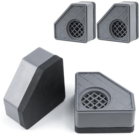 4 Stk Antirutschmatte Waschmaschine Füße Dämpfer, Anti Vibration Waschmaschine Schwingungsdämpfer Waschmaschinen Dämpfer Antivibrationsmatte Untergestell für Trockner Kühlschrank (grau)