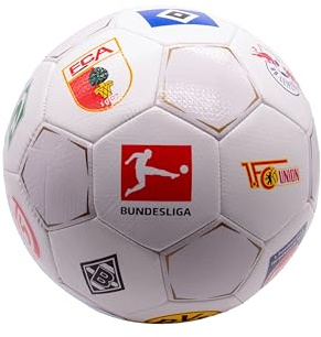Derbystar Bundesliga Clublogo Pro Fußball - Trainingsball Größe 5 | Offizielles Design Saison 2025/26 mit allen Clublogos - maschinengenähtes PU - Butyl-Blase für Ballkontrolle
