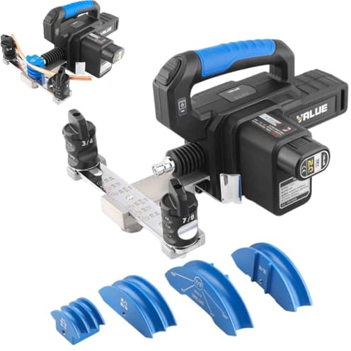 Kit piegatubi elettrico idraulico, set di strumenti piegatubi per tubi in rame e alluminio HVAC da 1/4–7/8, curva a 90° per impianti idraulici di refrigerazione dell'aria condizionata