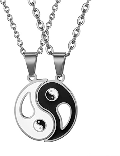 OIDEA Herren Damen Halskette mit Anhänger, Edelstahl Tai Chi Yin und Yang acht Trigramme Anhänger mit Kette Halsband