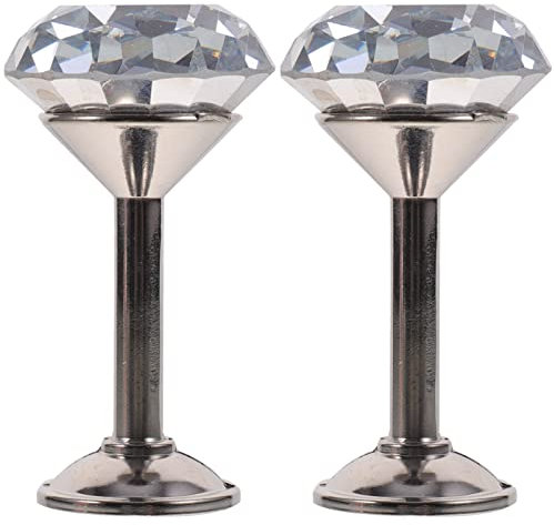 VORCOOL 2 ganci per tende a diamante, per porta, parete, con nappe (argento)