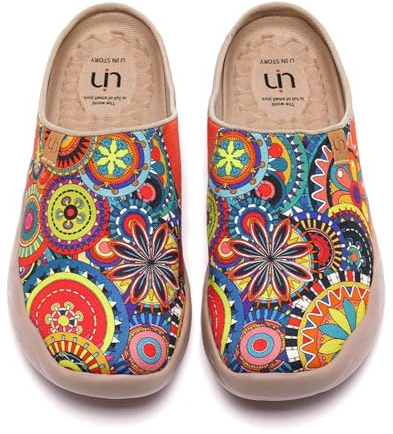 UIN Uinsex, Pantofole Colorate da Donna e Uomo, Leggere, Mocassini Piatti per Viaggi artistici, Fiore, 40EU