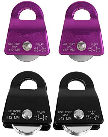 BEPM Umlenkrolle Seilrollen Flaschenzug 4X Solid 20Kn Mobile Riemenscheibe Für Seil 12Mm Rescue Lifting Climbing Rock Climbing Caving Downhill