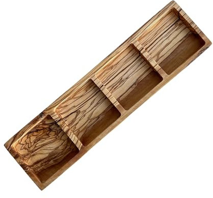 Egedeneve Cuencos de madera de olivo, cuencos de aperitivos Quadra, cuencos de aperitivos, platos hechos a mano, juego de vajilla de madera (cuadra)
