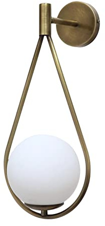 bamyum Ravenna Wandleuchte Innen Vintage Glas, Wandlampe Innen Vintage, Wandstrahler Innen, Wandlampe Schlafzimmer, Metall Wandleuchte, Deko Wohnzimmer Messing gebürstet Lampe Schlafzimmer Café
