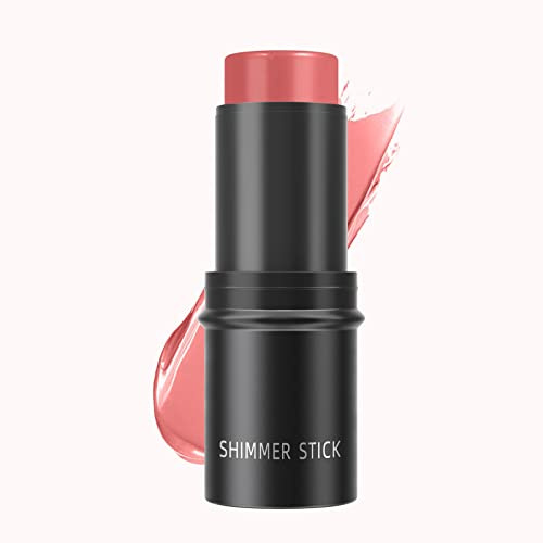 Cream Blush Stick for Blushes Makeup, Blush Stick for Cheeks, Stick Blush for Cheeks, Contour Foundation Stick, Waterproof Long Lasting, Cream Blush for Eyes and Lips Tint Makeup (5# Blusher)