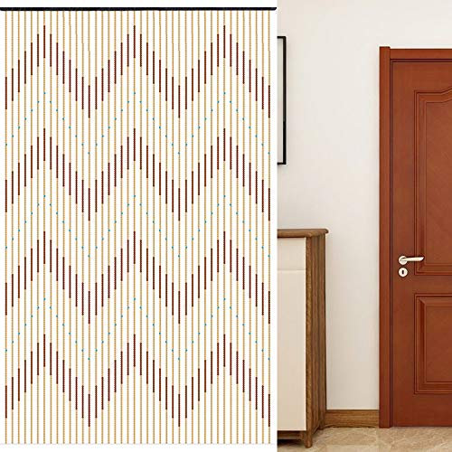 Holz Perlen Türvorhang Holzperlenvorhang Vorhänge Tür Fadenvorhang Streifenvorhang Fliegengitter 31 Linien 90x220cm