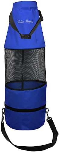 Deluxe Recycles Boat Trash Can Bag - Durable 600D Mesh Oxford Fabric, Bottom Zipper, and Washable - Ideal for Boats, Kayaks, Campers, RVs, and More (Blue)