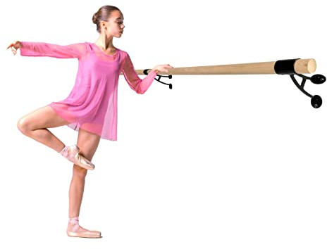 Balançoire Ballet Barre 6 FT Long 2.0” Diameter Black Brackets A, for Kids and Adults, Wall Mounted Premium Ballet Bar American Wood Home/Studio Ballet Barre, Dance Bar Stretch Bar Ballet Training