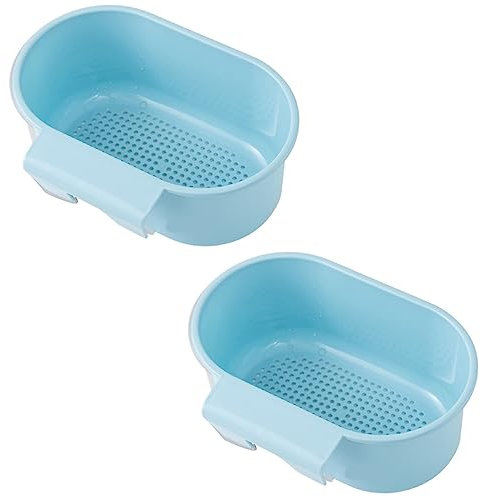 UMMEI 2 Pièces Évier Organisateur, Bac À Filtre Évier Panier De Vidange Étagère De Stockage pour Légumes/Fruits Cuisine Passoire Passoire À Thé Évier,Bleu,9.5in