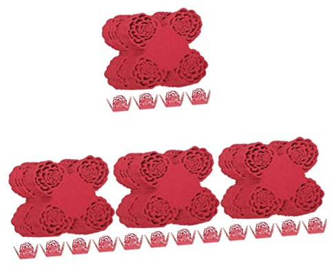 ABOOFAN 4 Juegos De Bandejas De Papel con Flores Huecas para Bombones Envoltorios para Dulces De Boda Y Fiesta 50 Unidades X 4