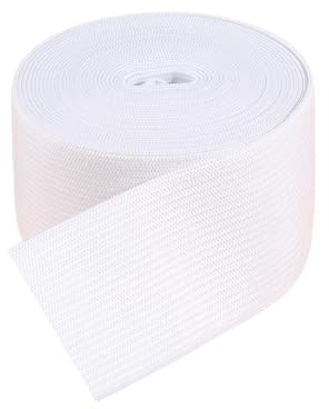 Bande élastique blanche de 40 mm de large pour couture, tricot, 4,6 m, cordon élastique blanc pour ceintures, pantalons, vêtements et travaux manuels, haute élasticité