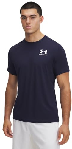 Under Armour Herr T-Shirt Ajusté Avec Logo Heatgear, Midnight Navy/White, M