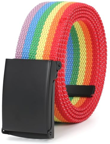 JasGood Unisesx Webgürtel Herren Damen Leinwand Arbeitsgürtel Frei Verstellbarer Flip-Top Webgürtel Schwarze Militärschnalle für Geschäft Sport Lässig