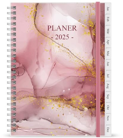 2026 Tagebuch, Januar 2026 - Dezember 2026 Wochenplaner mit Monatsregistern, Gesäßtasche, elastischer Verschluss, Doppeldrahtbindung, einfache Organisation des täglichen Lebens, 14,8×21cm, Pink