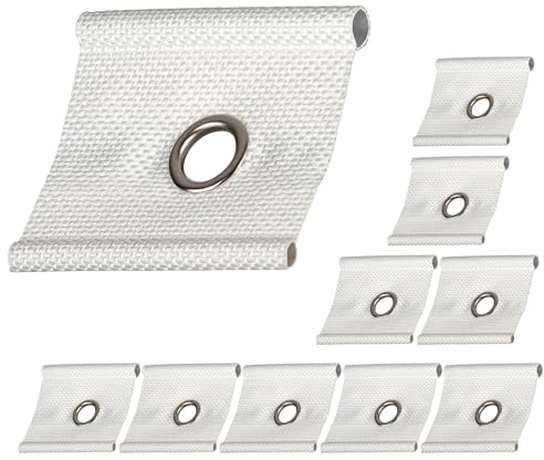Cosswe Kederöse 10 Stück Kederhaken Kederöse Haken für Kederschiene 5/6mm-7/8mm Doppelt Gewebte Kunststoffaus Haken Kederband Vorzeltkeder für Sonnensegel Wohnwagen Kederschiene Zubehör(Weiß)