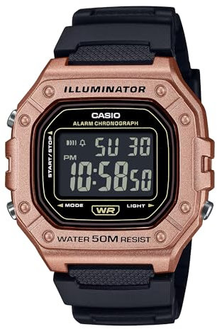 Casio Men's Digital Quartz Watch with Plastic Strap W-218HM-5BVEF