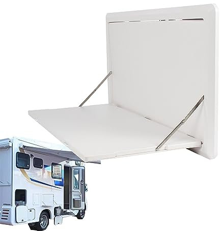 RV-Klapptisch, Aluminium-Klapp-Picknicktisch, RV-Klappwandtisch, externer abschließbarer Wandtisch, für Wohnmobilanhänger