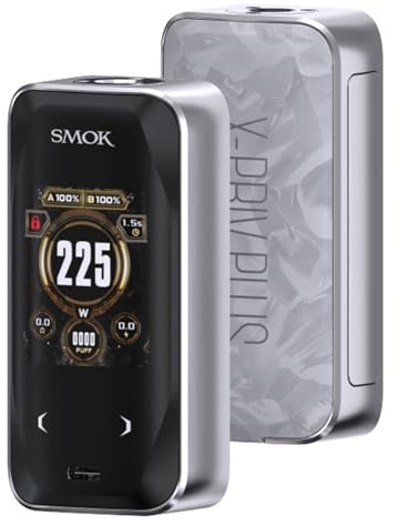 Smok X - priv plus mod 225w admite baterías 18650 (excluidas) admite latas secundarias TF - D/latas tfv9 / mini lata tfv18 estuches de cigarrillos mod vape DTL, sin nicotina (Casco blanco)