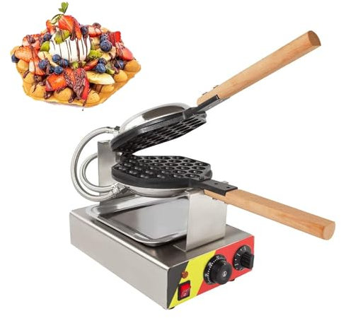 YXFAZPP 1400W Bubble Waffle Maker Non-stick Electric Waffle Iron Machine, Egg Waffle Maker, 180° Rotate 572℉/300℃ 5 Min Fast Heating, for Cafe Restaurant Household Cake Shop
