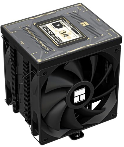 Thermalright Burst Assassin 120 Vision Digital CPU Cooler - IPS 2.4-inch Square Rotatable Display, 120mm Forward and Reverse Fan Design, Support Intel LGA1700/1150/1151/1200/1851, AMD AM4/AM5|Black