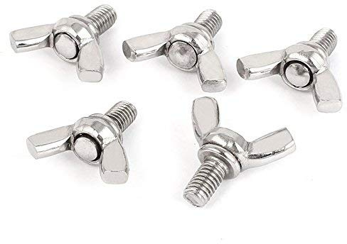 Beliebte M6 x 10 mm 1 mm Pitch 304 Edelstahl Flügelschraube Butterfly Bolt Silber, 5 Stück kreativ und nützlich