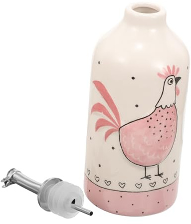 Alipis Aceitera Dispensador De Aceite y Vinagre Botella De Cocina Inoxidable y Cerámica Práctico