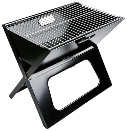 Barbecue Portable, Gril Pliable Portable, réchaud de Camping en Acier Inoxydable, Gril à Charbon sans fumée, pour la Maison, l'extérieur, Noir