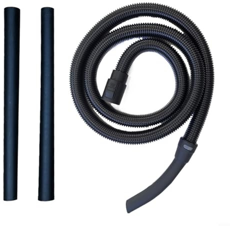 Emiif Vacuum Cleaner Hose with 45cm Extension Tubes for KARCHER WD2 MV2 MV3 Models Vacuum Cleaner, Plastic Black Suction Hose Pipe Extension Tubes Set