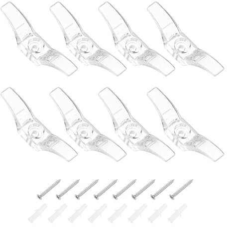 sourcing map Jalousienschnur-Klemmen, Sicherheitsseil, Kunststoffhalter, Fensterschnurhaken mit Schrauben für Vorhänge, Sonnenschutzseile, transparent, 8 Stück