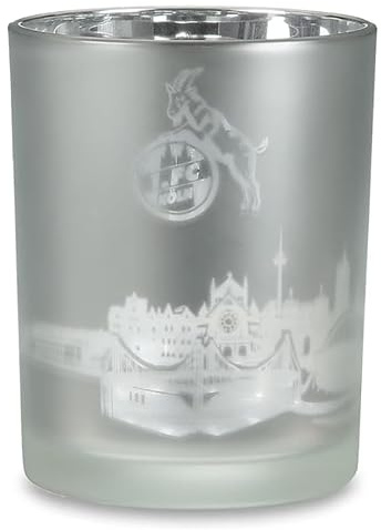1. FC Köln Windlicht schwarz Silber groß