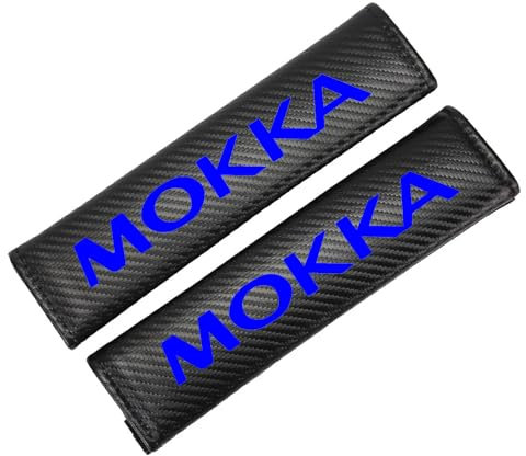 2 Stück Auto Kohlefaser Gurtpolster für Op-EL Mokka, Komfort Sitzgurt Polsterung Sicherheitsgurt Schulterschutz Abdeckung Interieur Zubehör,Blue