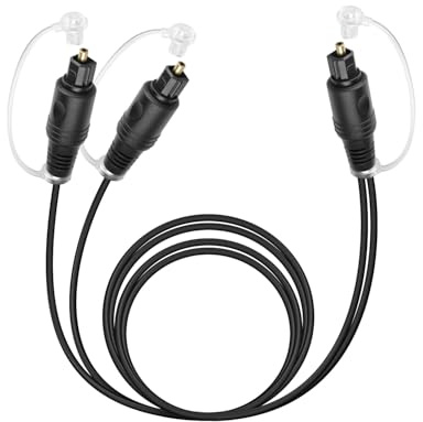 RIIEYOCA Toslink Splitter 1 in 2 out, 1 Stecker zu 2 Steckern Optisches Audiokabel für Heimkino, Blu-ray-Player, Stereo-System (1,5m)