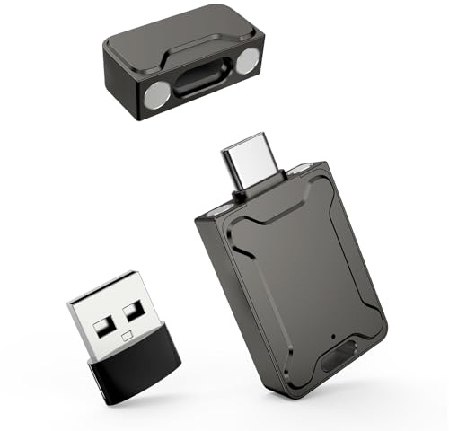 【Sin Aplicación】 Nanopell 128 GB Memoria USB C con Adaptador USB Independiente y Tapa Magnética, Pendrive Tipo C para Descargar Fotos, USBC Pendrive para lphone15+/Android/PC. Plug-and-Play.