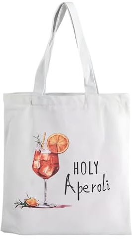 TIANLIN Stoffbeutel Bedruckt, 40 x 35 cm Einkaufsbeutel Stoff, Holy Aperol Druck Baumwollbeutel, Personalisierte Aperol Geschenk Tasche, für Einkauf, Reisen, Camping