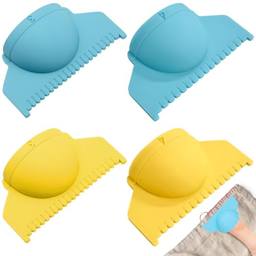 Calibro per cucire con blocco del punto del bordo da 4 pezzi, strumento di bloccaggio del bordo da 3 mm/4 mm, modelli di cucito, righelli guida, strumento di misurazione, righello per dita per