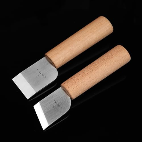 WUTA Cuchillo de cuero profesional para manualidades, cuchillo de corte de cuero, cuchillo de adelgazamiento DIY para 2 piezas a la izquierda