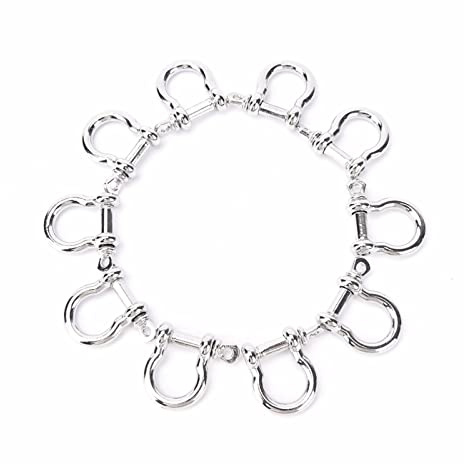 WUPNGS Grillete de Acero Inoxidable, 1 Pieza Cuerda Supervivencia for Acampar al Aire Libre, grillete en Forma D Paracord