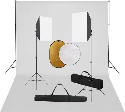 Nqyjm Kit studio fotografico con softbox, sistema di sfondo e riflettore per prodotto ritratto video fotografia LH6507603