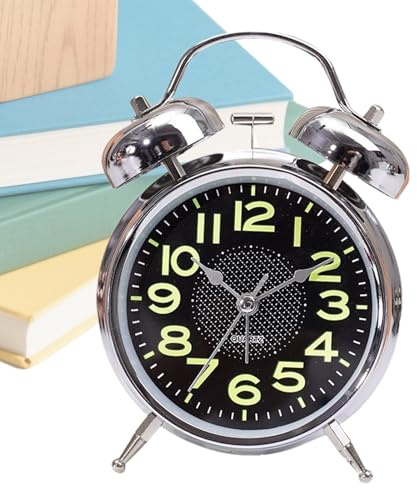 Genérico Reloj Despertador Antiguo Temporizador Vintage De 7,6 cm | Reloj de cuerda luminoso Temporizador para dormitorio, escritorio, viaje, durmientes, mesita, mayores, habitación, cama