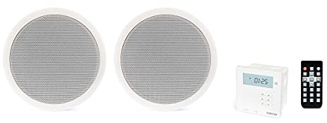 Fonestar KS-06 Amplificador de Pared y Pareja de Altavoces de Techo, Receptor Bluetooth