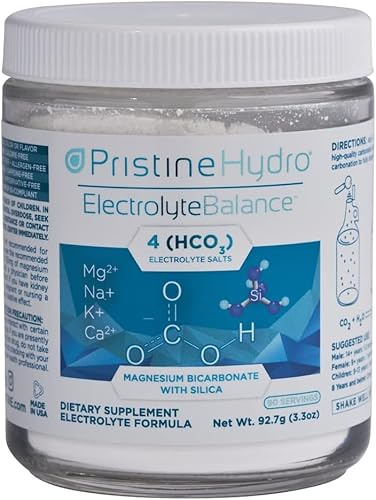 Magnesium Electrolyte by PristineHydro — Electrolyte Balance with Magnesium Bicarbonate and Silica — Replenishes Critical Nutrients to Maximize Body Performance (3.4 Ounce (Pack of 1)