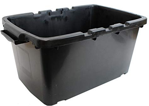 All-Green Coral 44 Litre Black Outdoor Kerbside Waste Recycling Box/Storage Box - With Various Lid Combinations (Black Box)