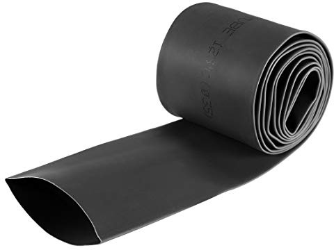 sourcing map Heat Shrink Tubing, 35mm Dia 57mm Flat Width 2:1 rate Shrinkable Tube Cable Sleeve 1m - Black