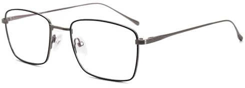 MOSTAR Vintage Metall Brillenrahmen Klare Linse Rechteckig Brille Damen Herren Brillenfassung